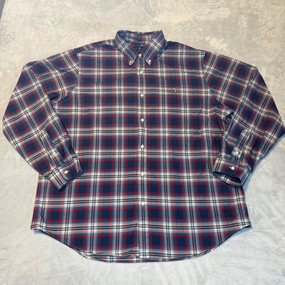 Polo Ralph Lauren Other - Ralph Lauren Classic Fit Plaid Button Down Shirt Men's XXL Navy Blue Red White